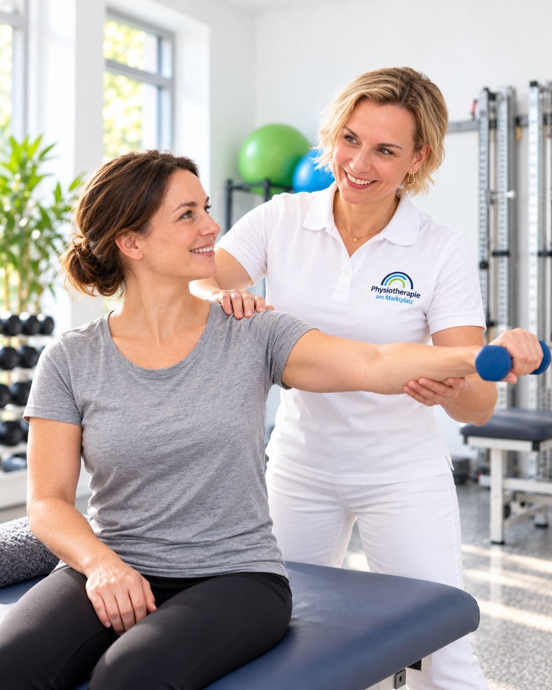 Physiotherapeutische Behandlung in der Praxis am Marktplatz